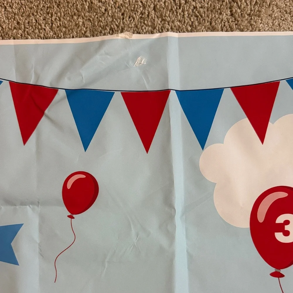 Chugga Chugga I'm Three Birthday Banner